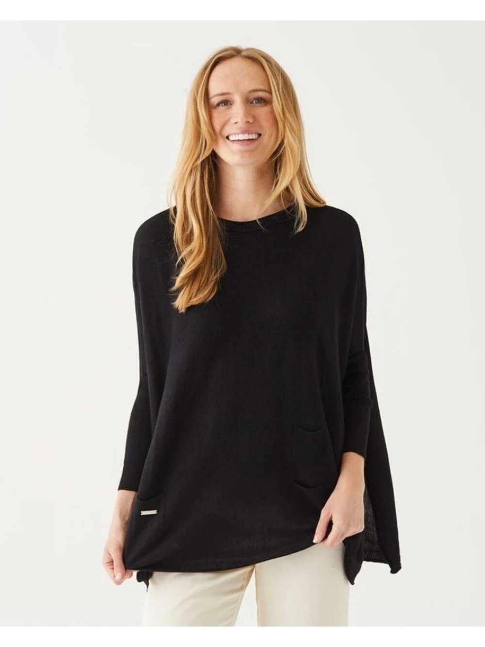 Mer Sea Catalina Sweater Womens One Size Black Oversized Dolman Minimalist OS